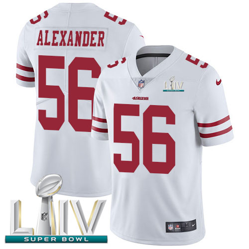 San Francisco 49ers Nike #56 Kwon Alexander White Super Bowl LIV 2020 Youth Stitched NFL Vapor Untouchable Limited Jersey->youth nfl jersey->Youth Jersey